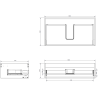 Mexen Orio Badezimmerschrank unter dem Waschbecken 80 cm, 1 Schublade, weiß glänzend - 91A10-08023-1-BF00