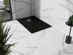 Mexen Stone+ komposiitalus ristkülikukujuline dušialus 110 x 90 cm, must - 44709011