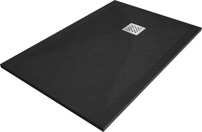 Mexen Stone+ komposiitalus ristkülikukujuline dušialus 110 x 90 cm, must - 44709011