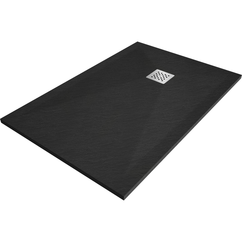 Mexen Stone+ Komposit-Duschwanne rechteckig 140 x 90 cm, schwarz - 44709014