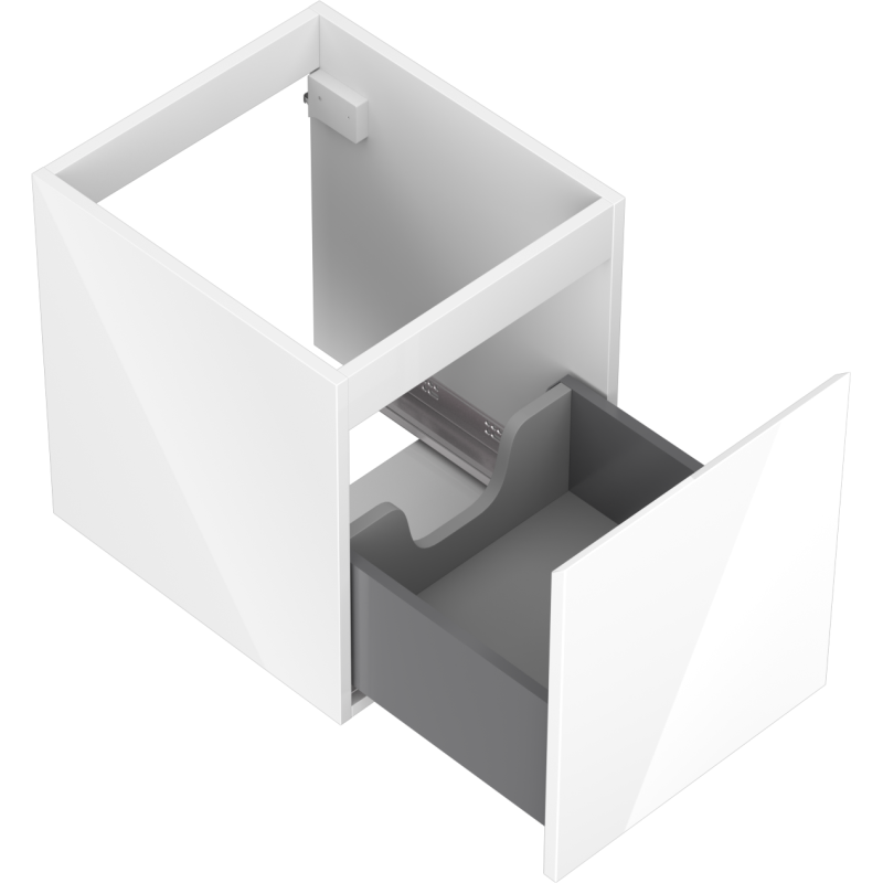 Mexen Orio mueble de baño bajo lavabo 40 cm, 1 cajón, blanco brillo - 91A10-04047-1-BF00