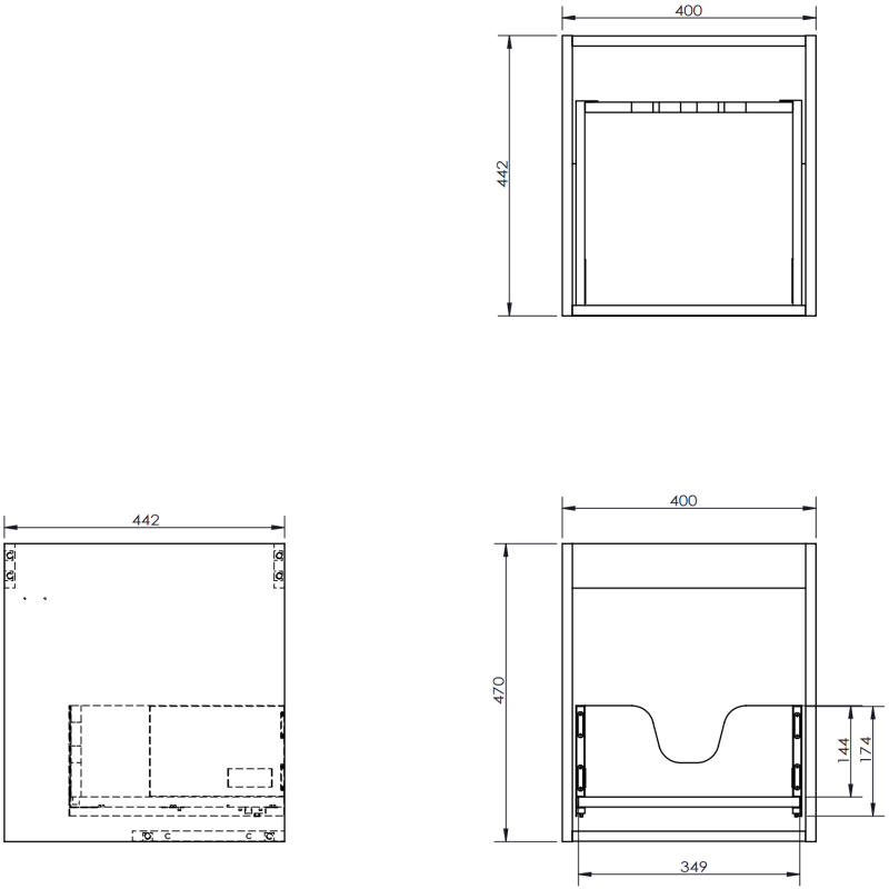 Mexen Orio meuble de salle de bain sous lavabo 40 cm, 1 tiroir, graphite mat - 91A10-04047-1-BF66