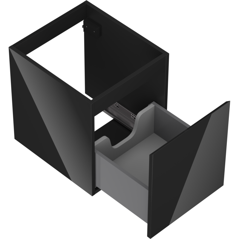 Mexen Orio gabinete de baño bajo lavabo 40 cm, 1 cajón, negro brillo - 91A10-04047-1-BF70