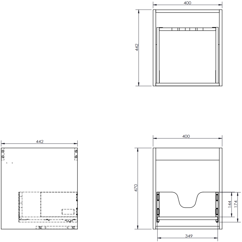 Mexen Orio bathroom cabinet under-sink 40 cm, 1 drawer, black matte - 91A10-04047-1-BF71