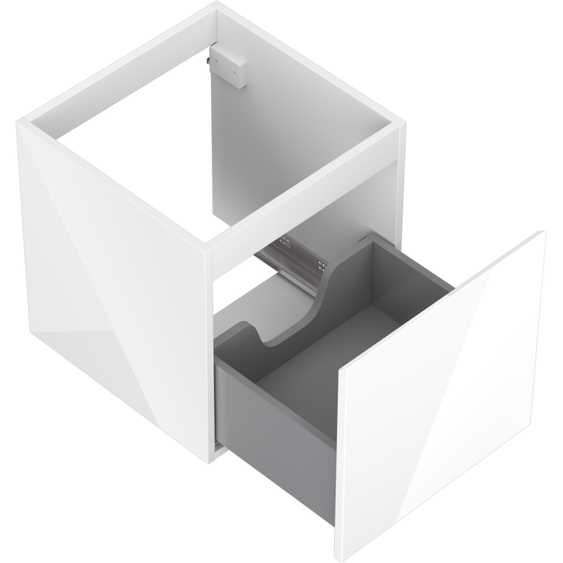 Mexen Orio bathroom cabinet for washbasin 45 cm, 1 drawer, white gloss - 91A10-04547-1-BF00