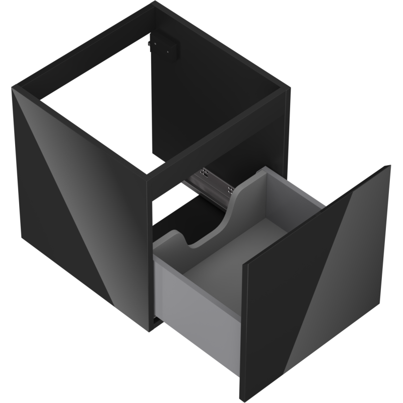 Mexen Orio mueble de baño bajo lavabo 45 cm, 1 cajón, negro brillante - 91A10-04547-1-BF70