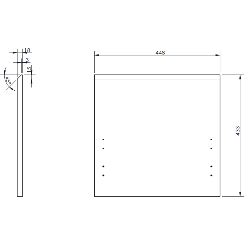 Mexen Orio szafka łazienkowa podumywalkowa 45 cm, 1 szuflada, czarna mat - 91A10-04547-1-BF71