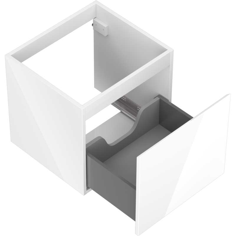 Mexen Orio Badezimmerschrank unter Waschbecken 50 cm, 1 Schublade, weiß glänzend - 91A10-05047-1-BF00