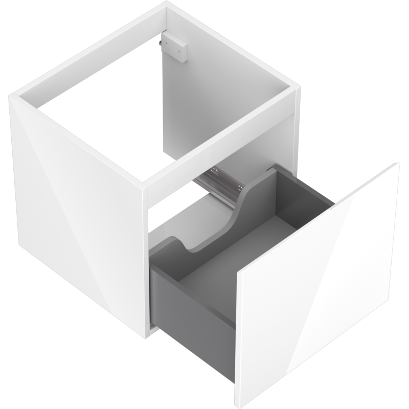 Mexen Orio gabinete de baño bajo lavabo 50 cm, 1 cajón, blanco brillo - 91A10-05047-1-BF00