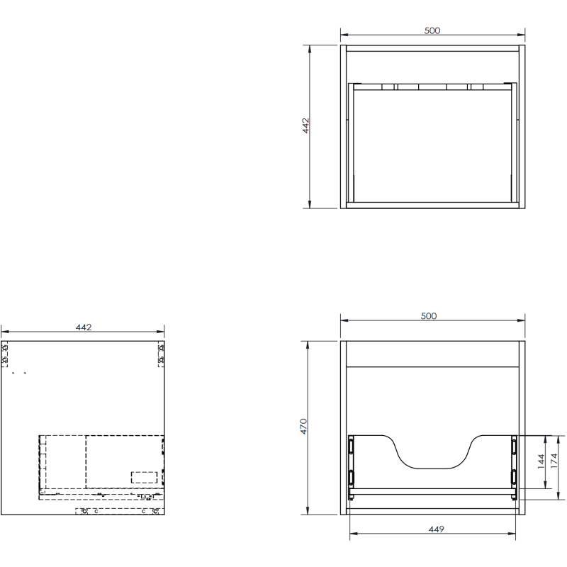 Mexen Orio gabinete de baño bajo lavabo 50 cm, 1 cajón, blanco brillo - 91A10-05047-1-BF00
