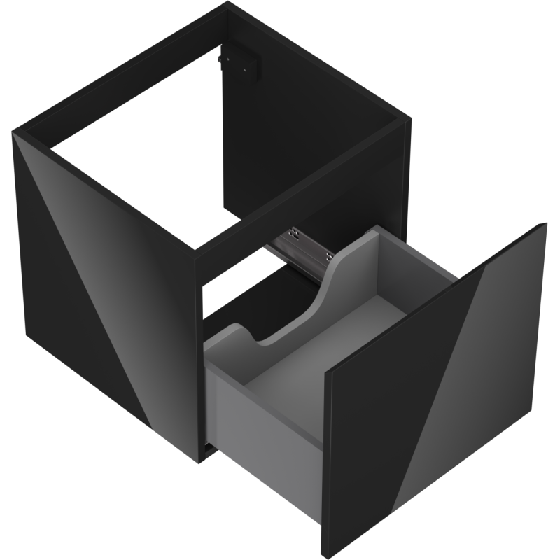Mexen Orio armario de baño bajo lavabo 50 cm, 1 cajón, negro brillo - 91A10-05047-1-BF70