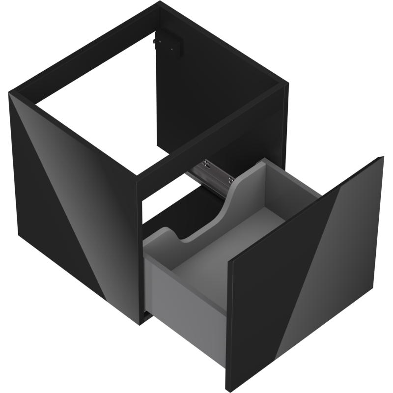 Mexen Orio badkamerkast onder wastafel 50 cm, 1 lade, zwart glans - 91A10-05047-1-BF70