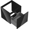 Mexen Orio armario de baño bajo lavabo 50 cm, 1 cajón, negro brillo - 91A10-05047-1-BF70