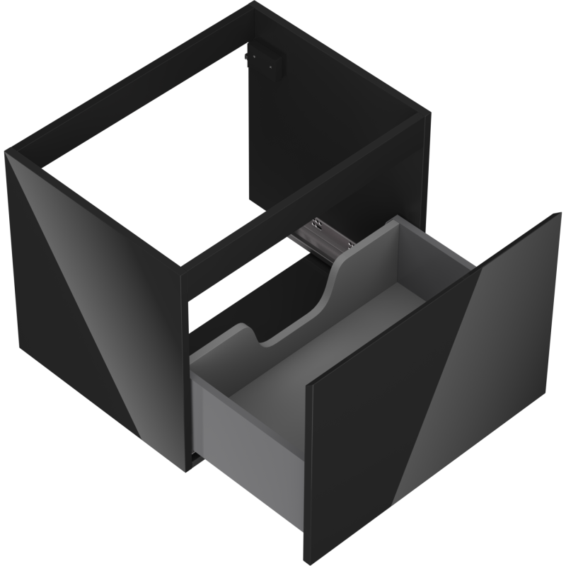 Mexen Orio armario de baño bajo lavabo 60 cm, 1 cajón, negro brillo - 91A10-06047-1-BF70