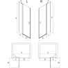 Mexen Mist Duschdreh-Tür 95 cm, transparent, gebürstetes Kupfer - 8A4-095-000-65-00