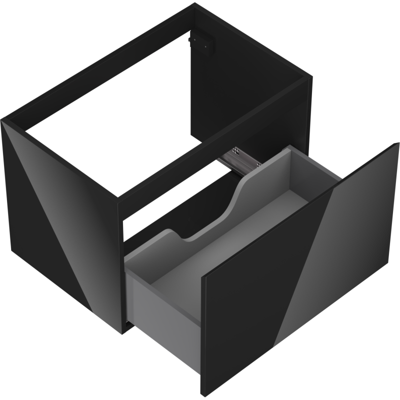 Mexen Orio armário de casa de banho sob lavatório 70 cm, 1 gaveta, preto brilhante - 91A10-07047-1-BF70