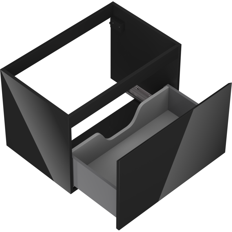 Mexen Orio mueble de baño bajo lavabo 70 cm, 1 cajón, negro brillo - 91A10-07047-1-BF70