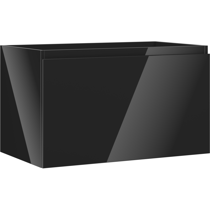 Mexen Orio bathroom cabinet for sink 80 cm, 1 drawer, black gloss - 91A10-08047-1-BF70