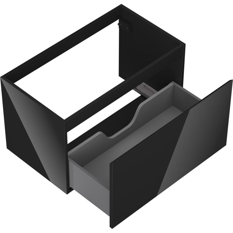 Mexen Orio Badezimmerunterschrank 80 cm, 1 Schublade, schwarz glänzend - 91A10-08047-1-BF70