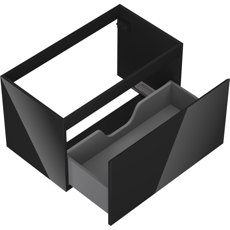 Mexen Orio bathroom cabinet for sink 80 cm, 1 drawer, black gloss - 91A10-08047-1-BF70