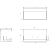 Mexen Orio Badezimmerschrank 90 cm, 1 Schublade, weiß glänzend - 91A10-09047-1-BF00