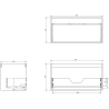 Mexen Orio badkamermeubel onder wastafel 90 cm, 1 lade, wit glans - 91A10-09047-1-BF00