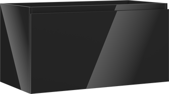 Mexen Orio 90 cm valamualune vannitoakapp, 1 sahtel, must läikiv - 91A10-09047-1-BF70