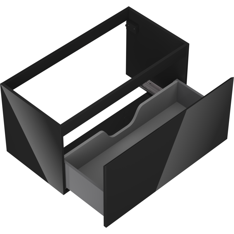 Mexen Orio mueble de baño para lavabo de 90 cm, 1 cajón, negro brillo - 91A10-09047-1-BF70