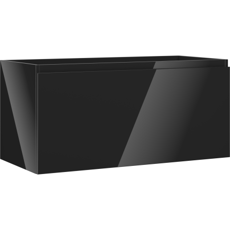 Mexen Orio Badezimmerschrank 100 cm, 1 Schublade, schwarz glänzend - 91A10-10047-1-BF70