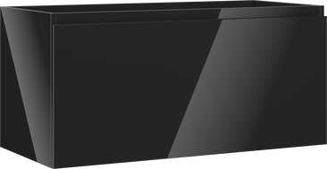 Mexen Orio mueble de baño bajo lavabo de 100 cm, 1 cajón, negro brillante - 91A10-10047-1-BF70