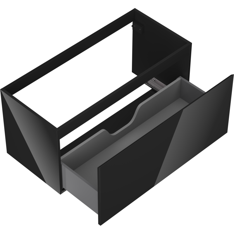 Mexen Orio bathroom cabinet under sink 100 cm, 1 drawer, black gloss - 91A10-10047-1-BF70