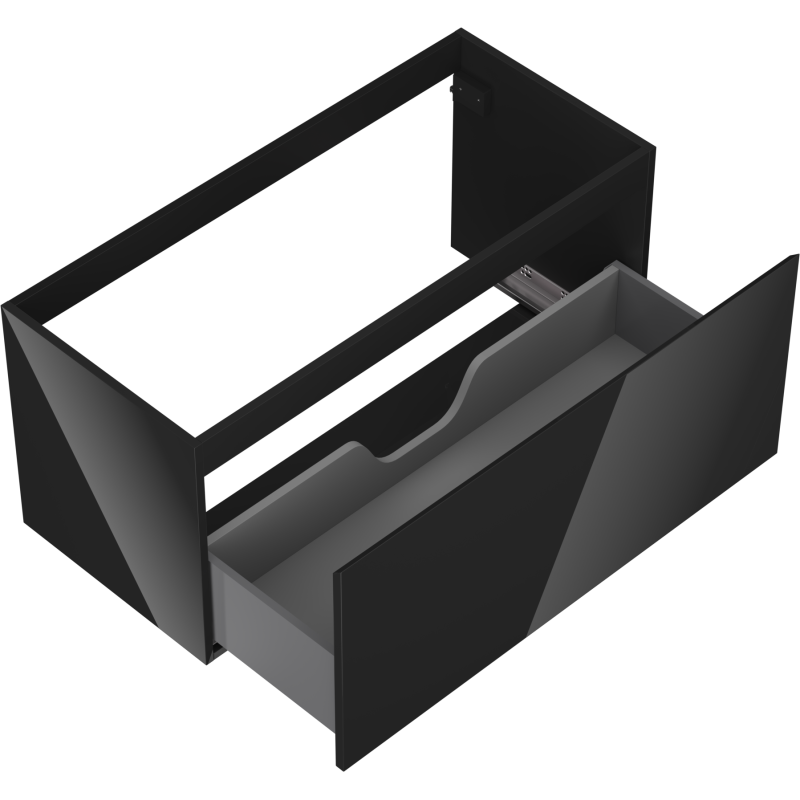 Mexen Orio mueble de baño bajo lavabo de 100 cm, 1 cajón, negro brillante - 91A10-10047-1-BF70