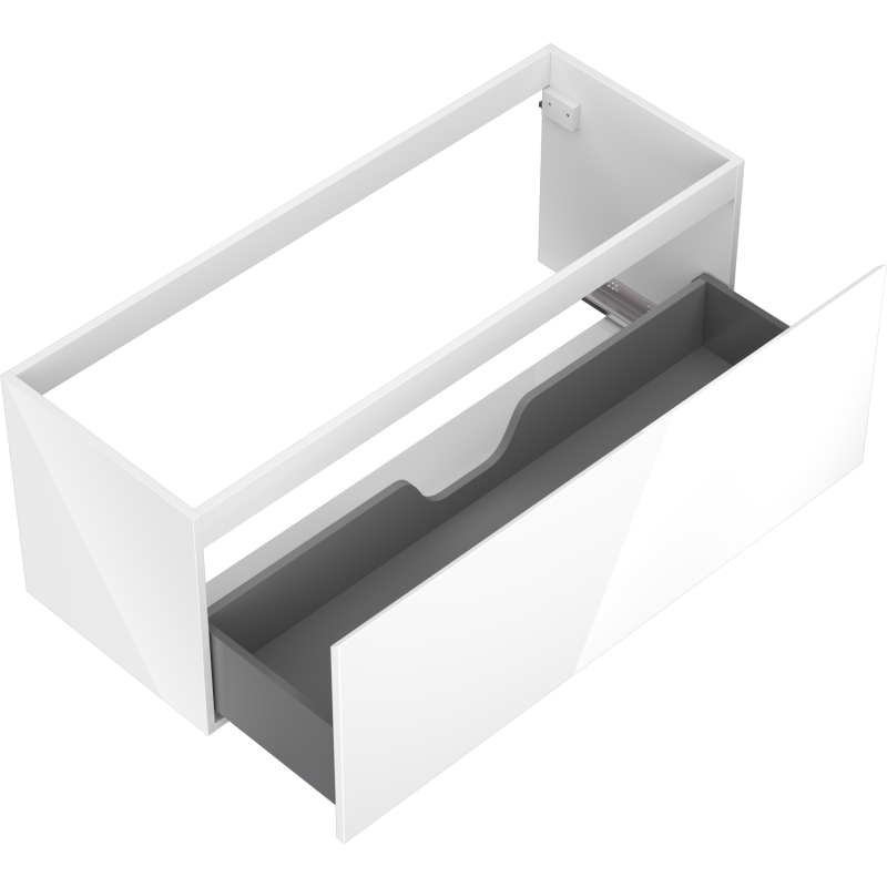 Mexen Orio armário de casa de banho para lavatório 120 cm, 1 gaveta, branco brilhante - 91A10-12047-1-BF00