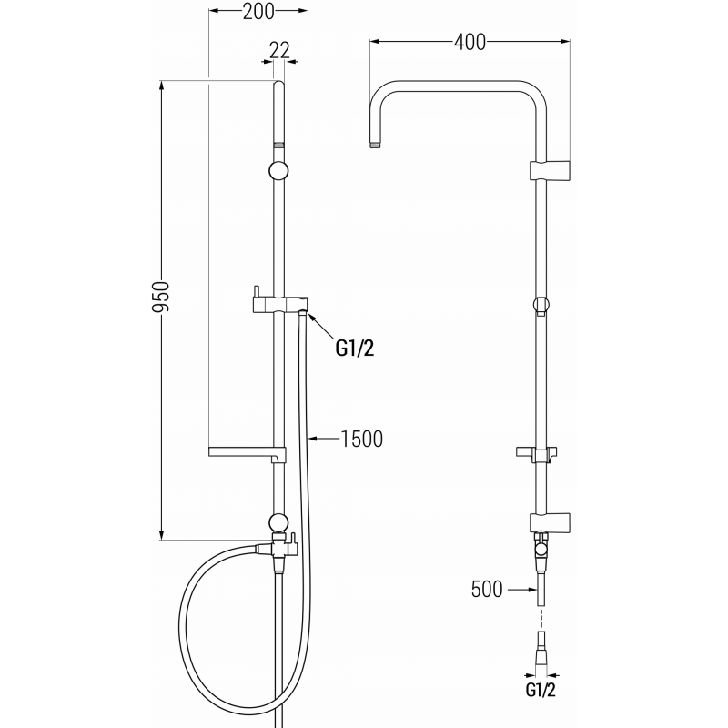 Mexen X colonne de douche, blanche - 7939199-20