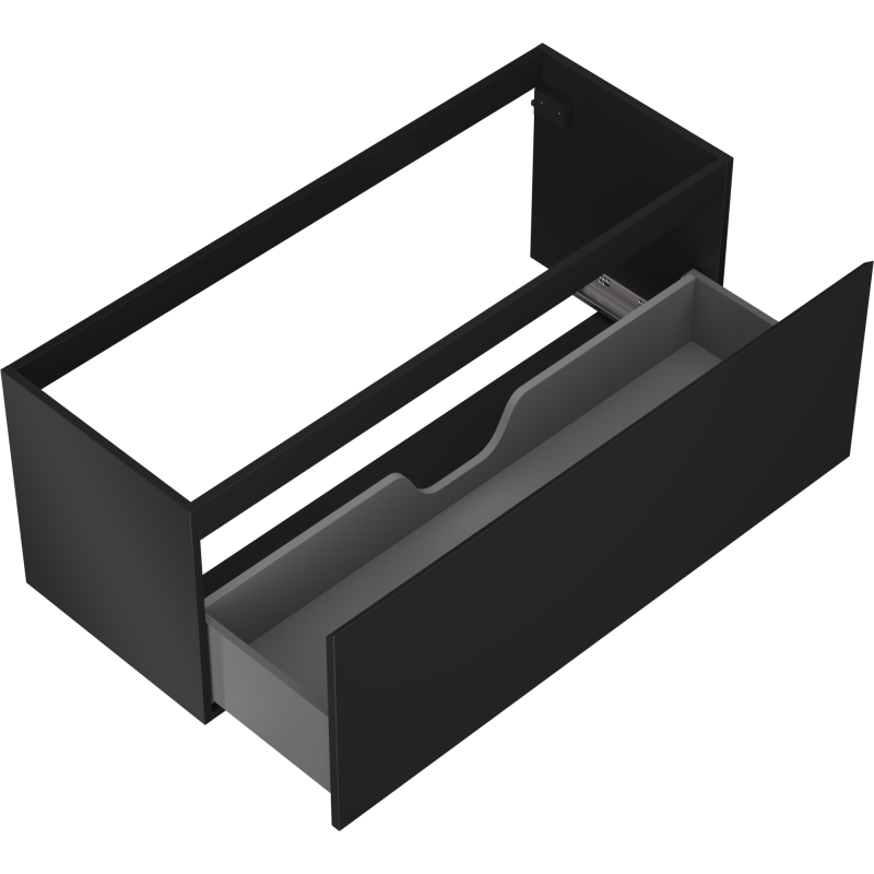 Mexen Orio Badezimmerschrank für Waschbecken 120 cm, 1 Schublade, schwarz matt - 91A10-12047-1-BF71