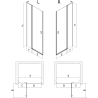 Mexen Mist L Duschdrehtür 95 cm, transparent, gebürstetes Kupfer - 8A4L-095-000-65-00