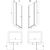 Mexen Mist L Duschschwingtür 105 cm, transparent, gebürstetes Kupfer - 8A4L-105-000-65-00