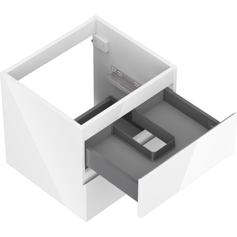 Mexen Orio gabinete de baño bajo lavabo de 50 cm, 2 cajones, blanco brillante - 91A10-05047-2-BFF00