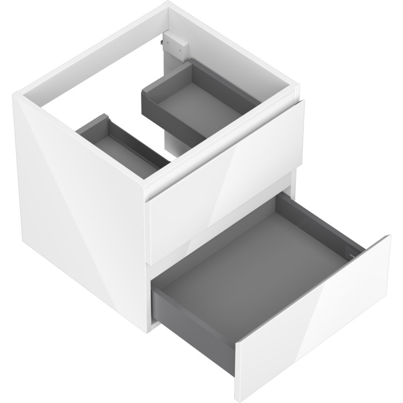 Mexen Orio gabinete de baño bajo lavabo de 50 cm, 2 cajones, blanco brillante - 91A10-05047-2-BFF00