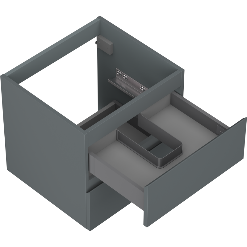 Mexen Orio gabinete de baño para lavabo 50 cm, 2 cajones, grafito mate - 91A10-05047-2-BFF66