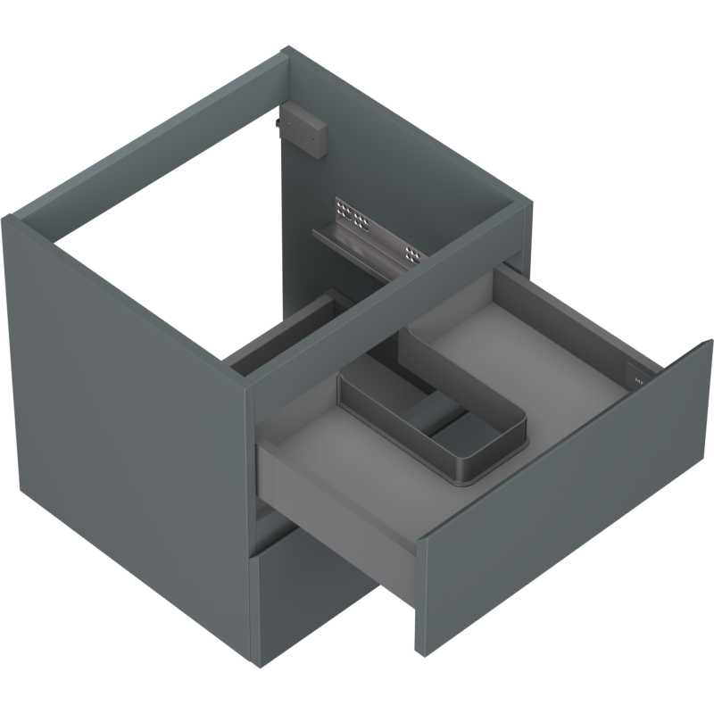 Mexen Orio meuble de salle de bain sous-lavabo 50 cm, 2 tiroirs, graphite mat - 91A10-05047-2-BFF66