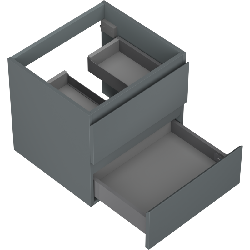 Mexen Orio 50 cm Under-Sink Bathroom Cabinet, 2 Drawers, Matt Graphite - 91A10-05047-2-BFF66