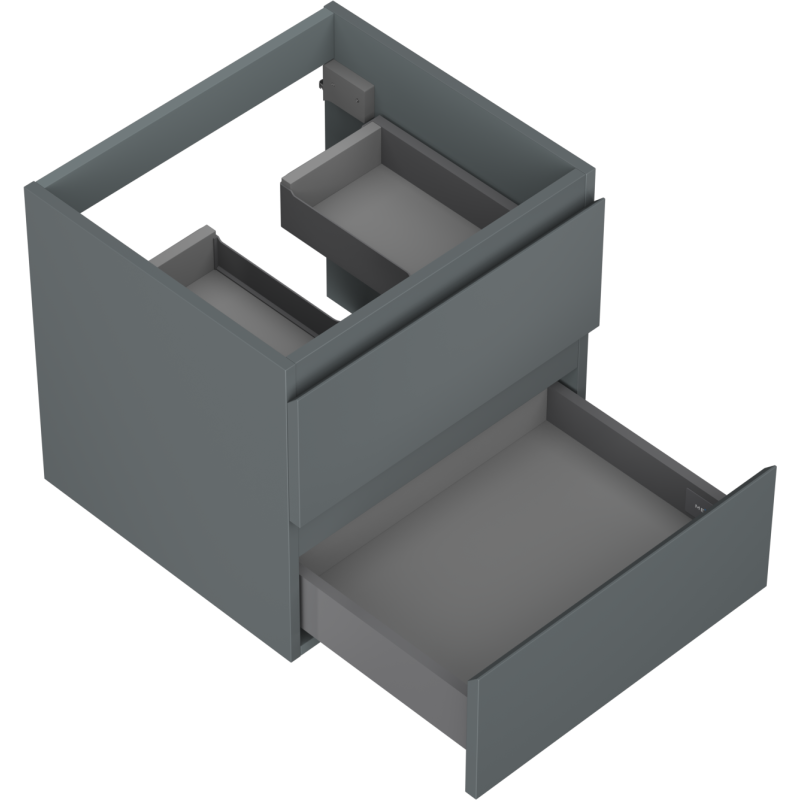 Mexen Orio gabinete de baño para lavabo 50 cm, 2 cajones, grafito mate - 91A10-05047-2-BFF66