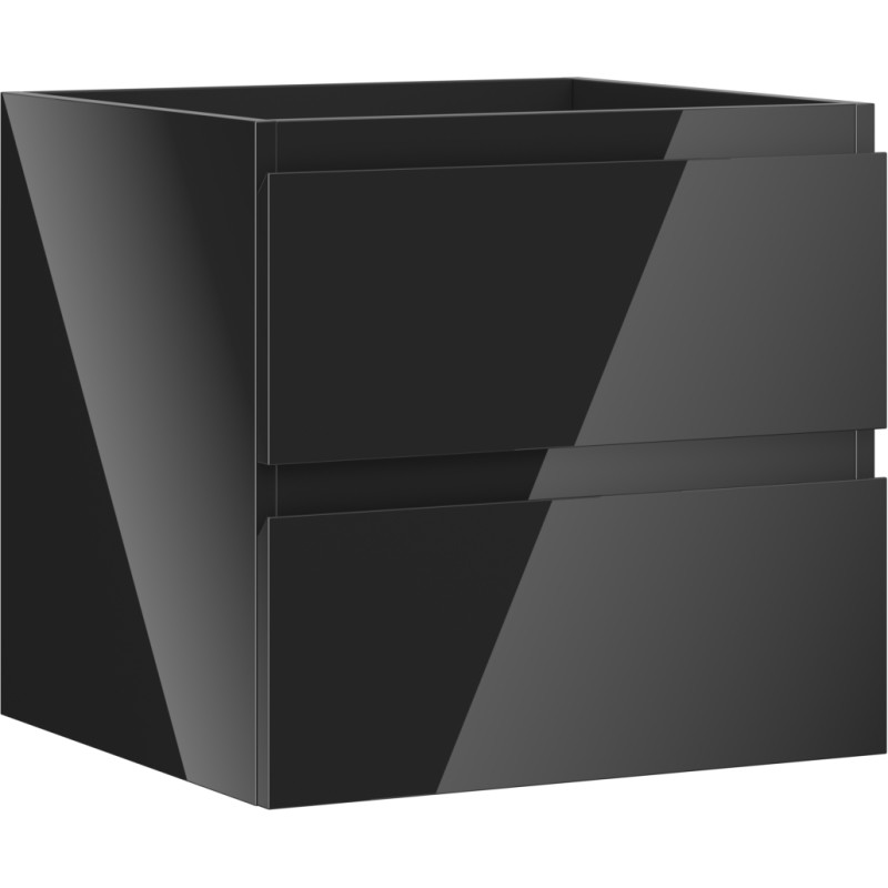 Mexen Orio bathroom cabinet for washbasin 50 cm, 2 drawers, black gloss - 91A10-05047-2-BFF70