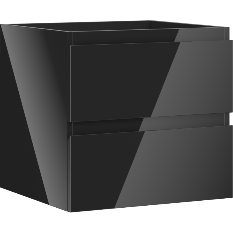 Mexen Orio mobile da bagno sottolavabo 50 cm, 2 cassetti, nero lucido - 91A10-05047-2-BFF70