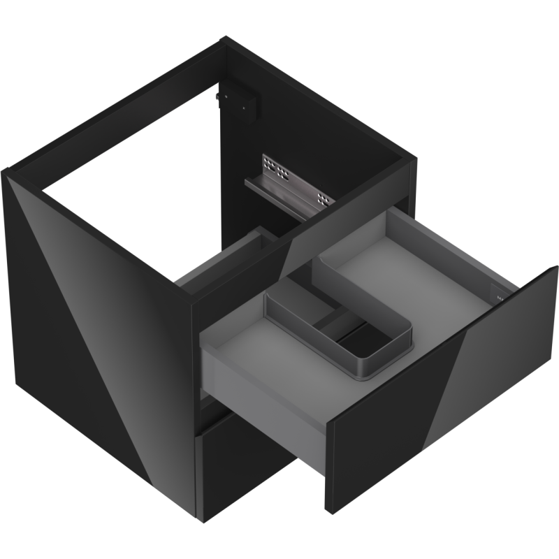 Mexen Orio Badezimmer-Unterschrank 50 cm, 2 Schubladen, schwarz glänzend - 91A10-05047-2-BFF70