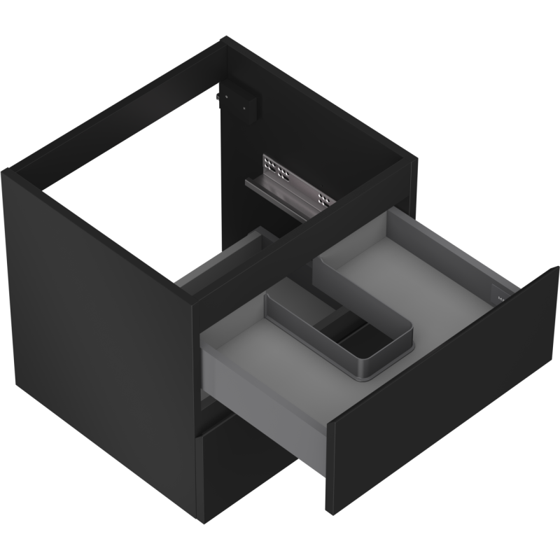 Mexen Orio bathroom cabinet for washbasin 50 cm, 2 drawers, black matte - 91A10-05047-2-BFF71