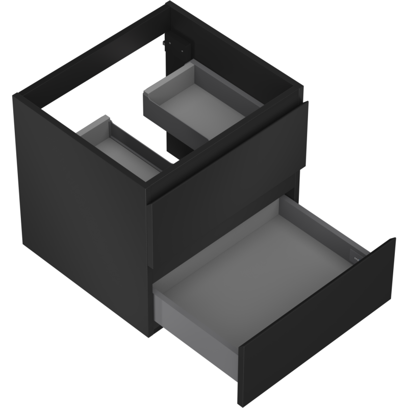 Mexen Orio mueble de baño bajo lavabo 50 cm, 2 cajones, negro mate - 91A10-05047-2-BFF71