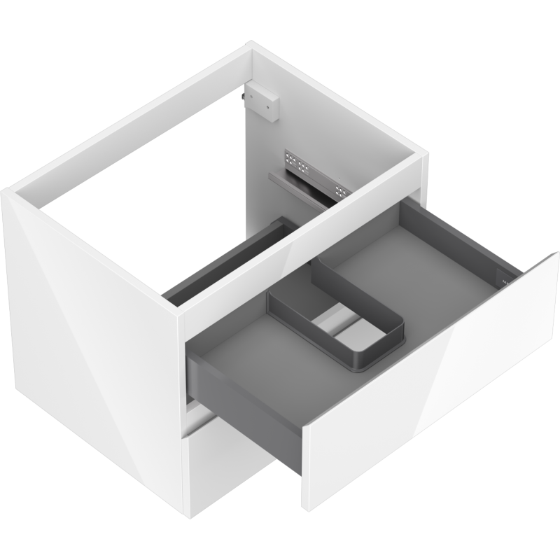 Mexen Orio meuble-lavabo salle de bain 60 cm, 2 tiroirs, blanc brillant - 91A10-06047-2-BFF00