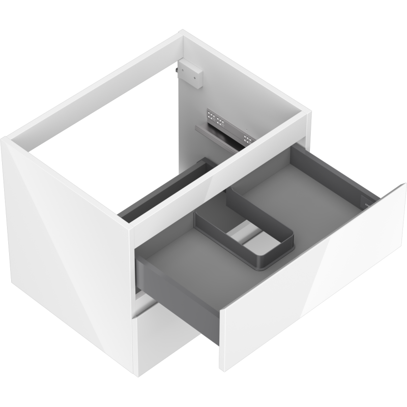 Mexen Orio mobile da bagno sotto lavabo 60 cm, 2 cassetti, bianco lucido - 91A10-06047-2-BFF00